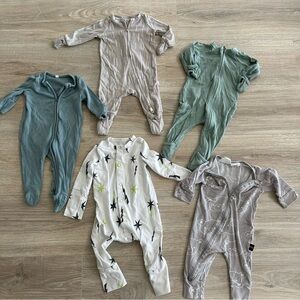 Loulou lollipop, mori, Hux baby, bundle of zip up footed sleepers pajamas
